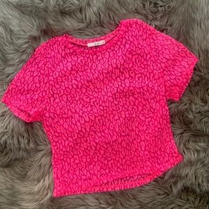 🔥pink mesh crop top